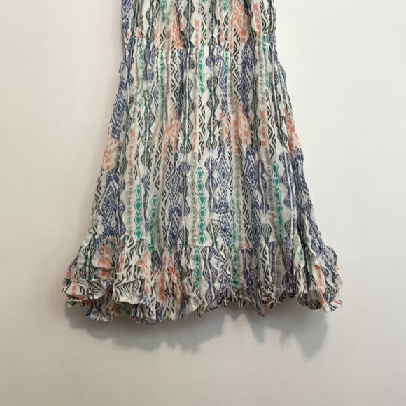 NEW NWT CHELSEA & THEODORE Flounce off the Shoulder Dress White Aztec Boho Mini - Picture 4 of 14